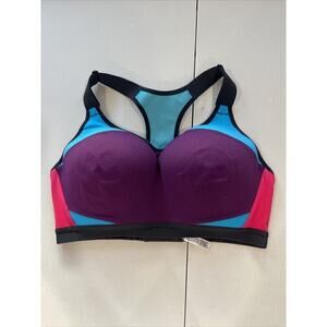 Victoria Secret Sport Bra 30 C Padded No Wire High Support Racer Back Purple
